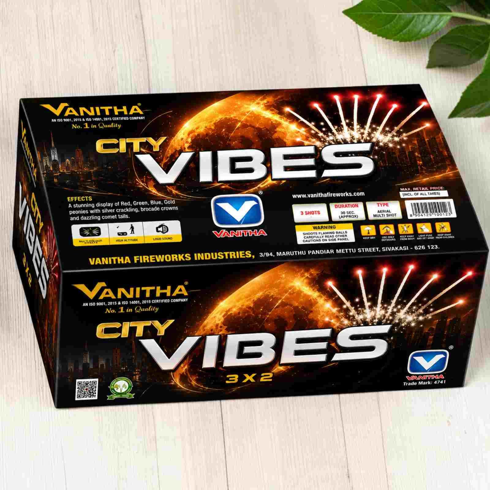 289-100kb.jpg City Vibe - 3x12 2 Step White Glittering with Red tails -1 Pc /Box - Image 1
